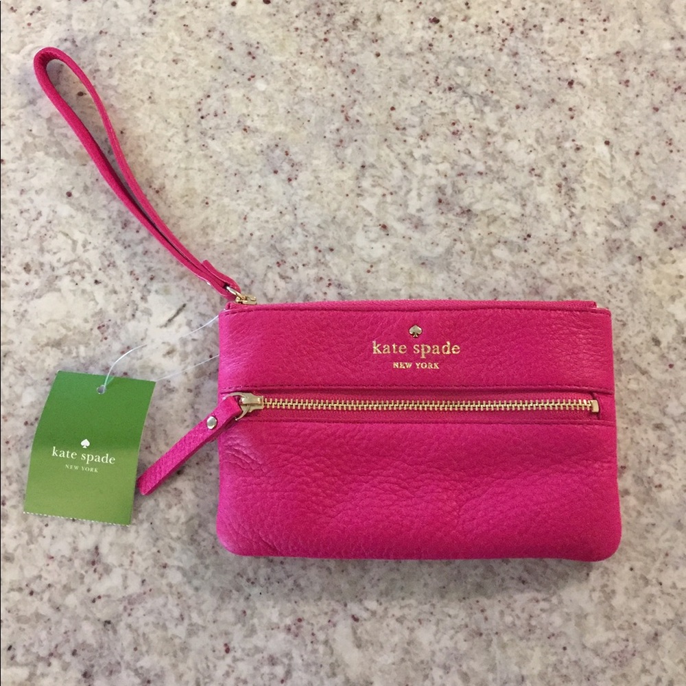 Kate Spade Cobble Hill Bee Wristlet Hot Pink NWT